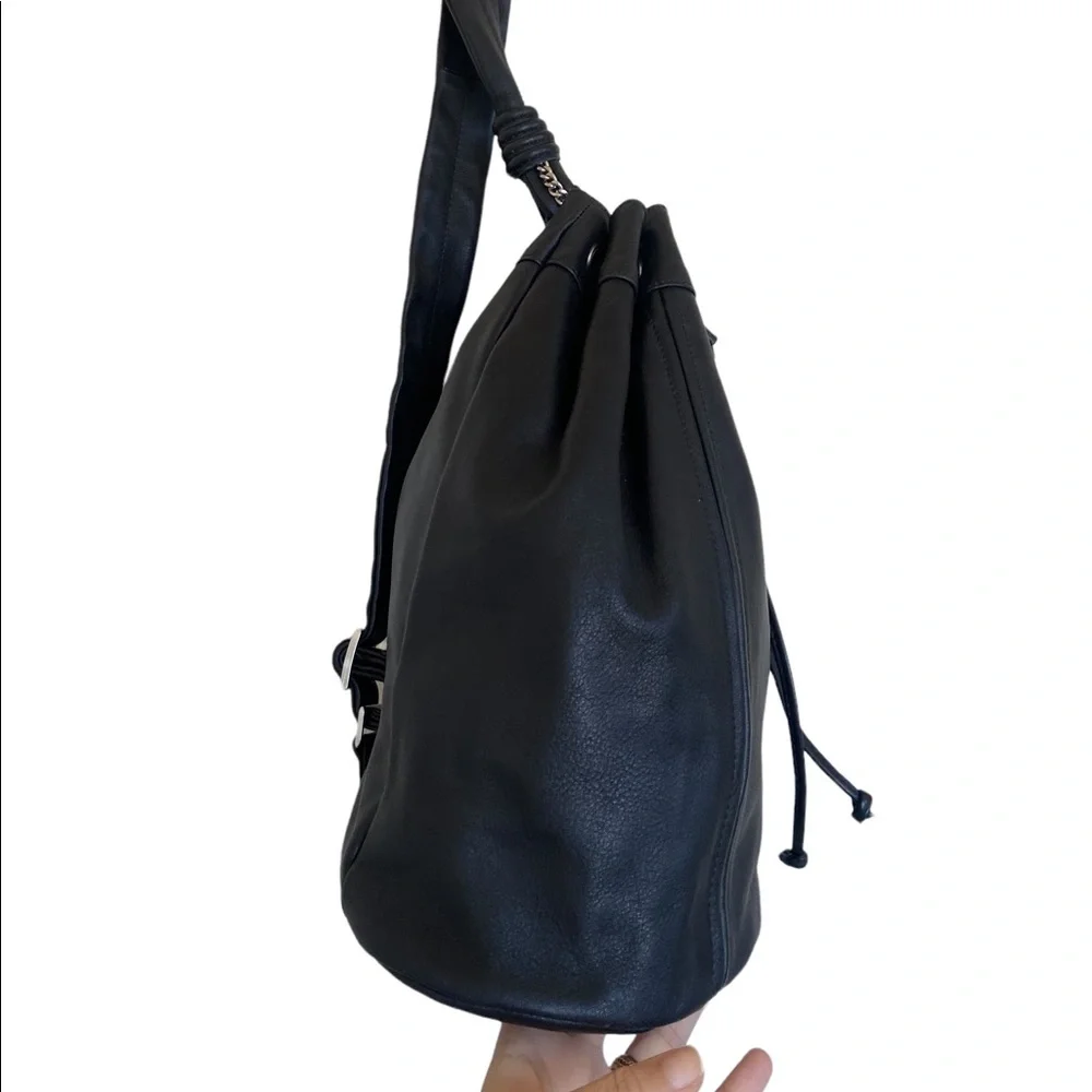 Marco Buggiani Leather Drawstring Bag